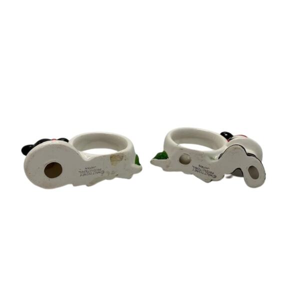 VTG Walt Disney Productions Christmas Napkin Rings Mickey & Minnie Mouse Japan - Picture 5 of 6